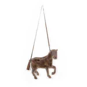 Horsie in Light Brown Upcycled Patina Leather